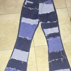 Multi Jean bell bottoms.